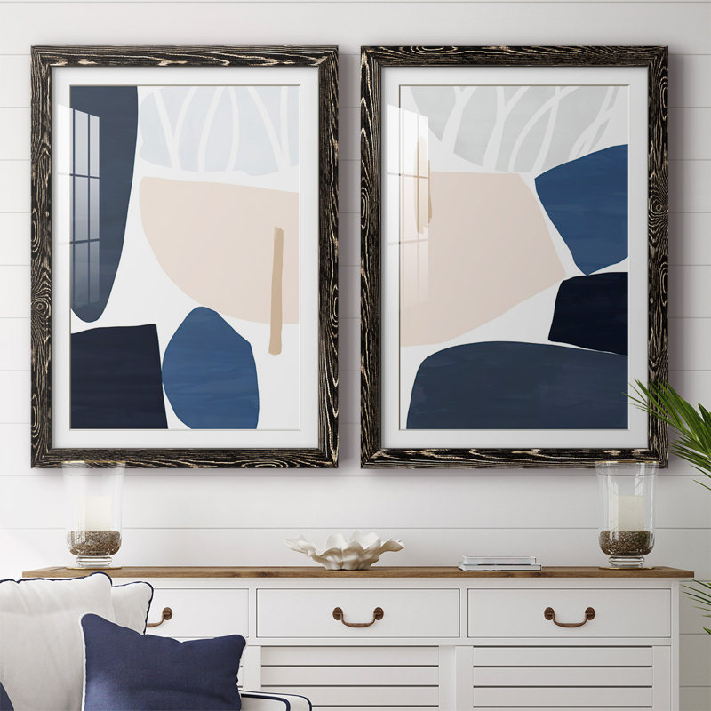 Denim and Sand I-Premium, reproduction encadrée prête à être accrochée, H 27,5 po x l 75 po x P 1,5 po, Noir
