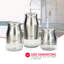Ensemble 3 pièces de pots en acier inoxydable Prep & Savour avec base vitrée transparent, argent