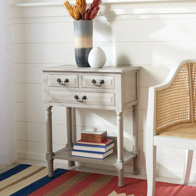 Console rustique 23,5 po - Bois massif durable avec 3 tiroirs et pieds de rangement tournés