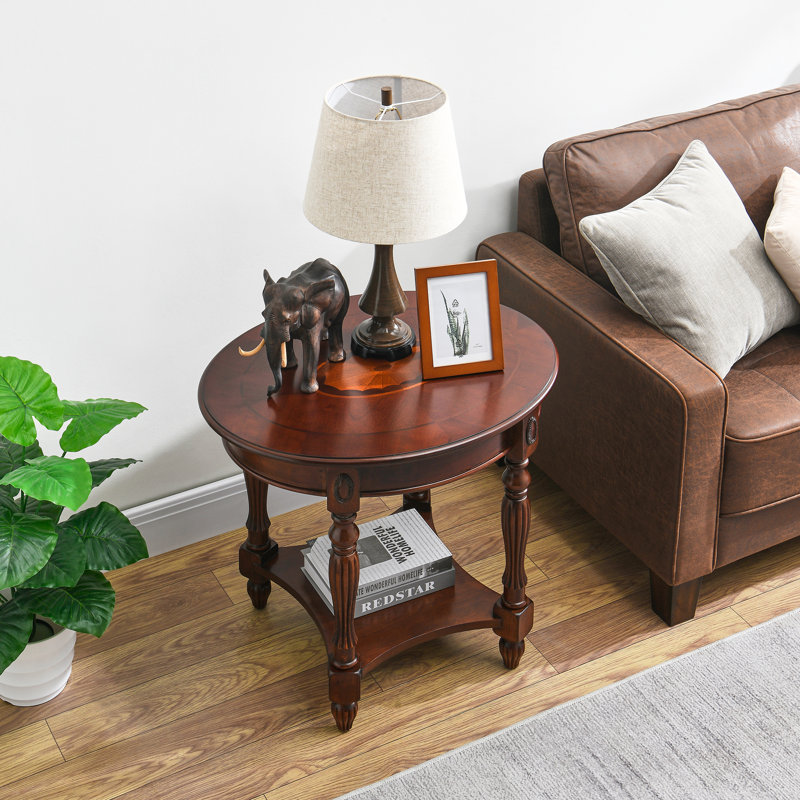 Hughley Oval 24'' Tall Solid Wood, Cherry Wood, Cherry Wood
