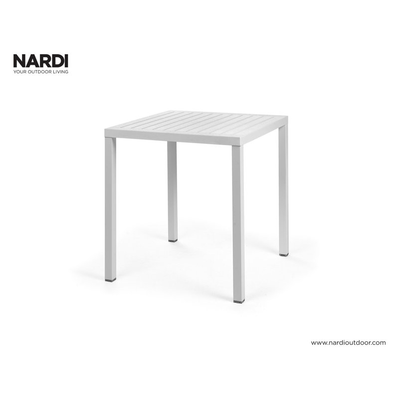 Swarthofthi Square Outdoor Side Table , cm W cm D, 75.5cm H x 70cm L x 70cm W, White