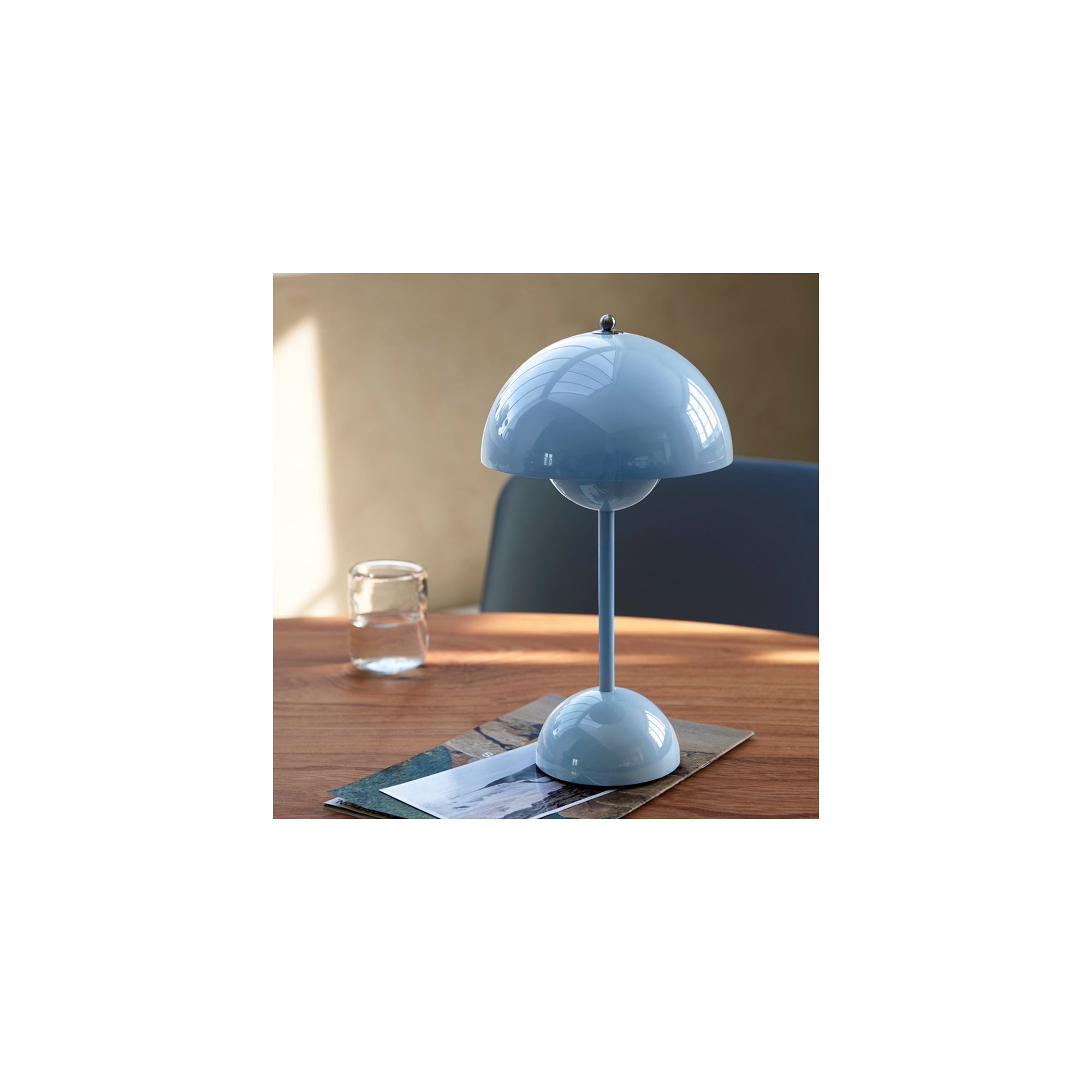 Brunilde Adjustable Metal Table Lamp, Blue, Blue
