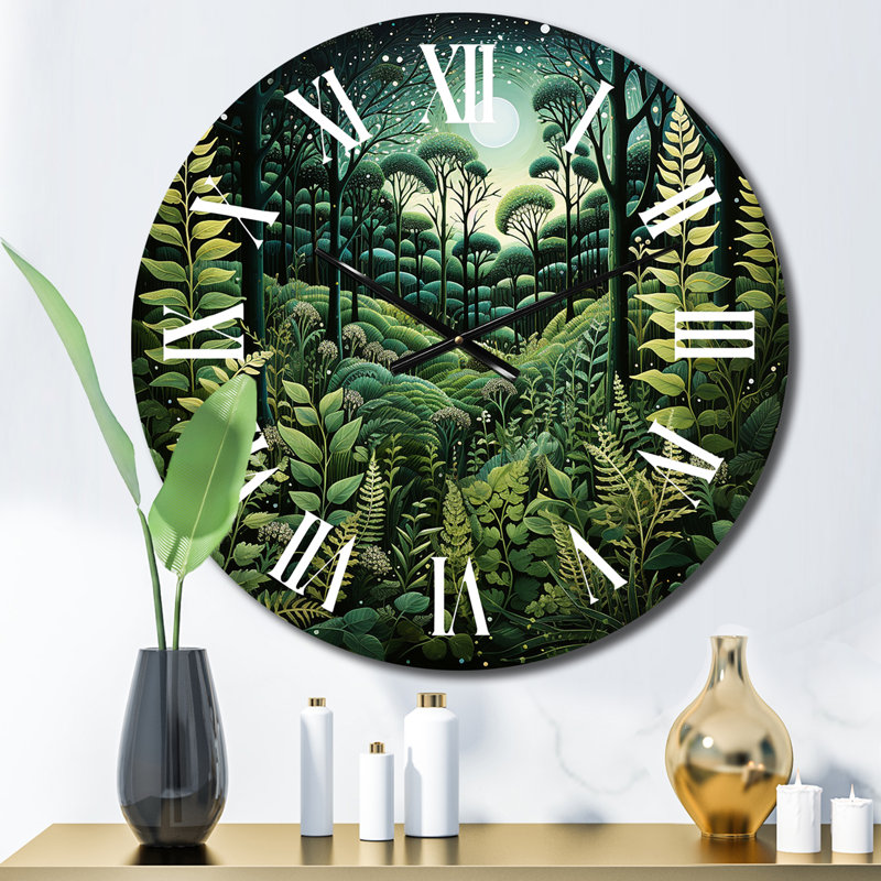 Ferns Plant Enchanted Forest II - Horloge murale florale, Moyenne
