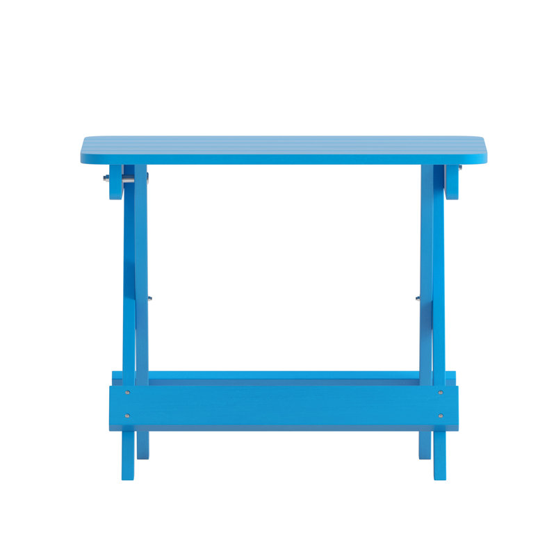 Collis Rectangular Folding Outdoor Side Table , 20'' in. W 20'' in. D, Blue