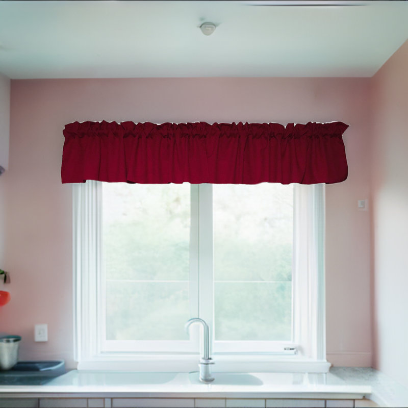 Cantonnière sur mesure l 58 po Pastorella, Canneberge, L 58 po x L 16 po