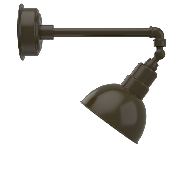 Luminaire de grange d’extérieur à del blackspot, Bronze acajou, H 14,13 po x l 8 po x P 20,5 po