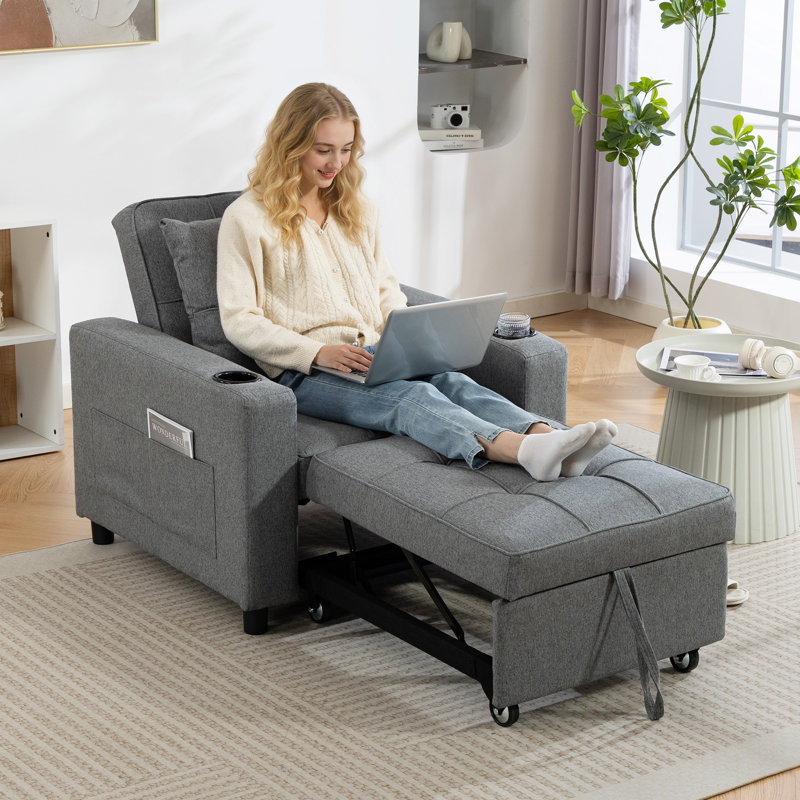Upholstered Accent Chair, Dark Grey