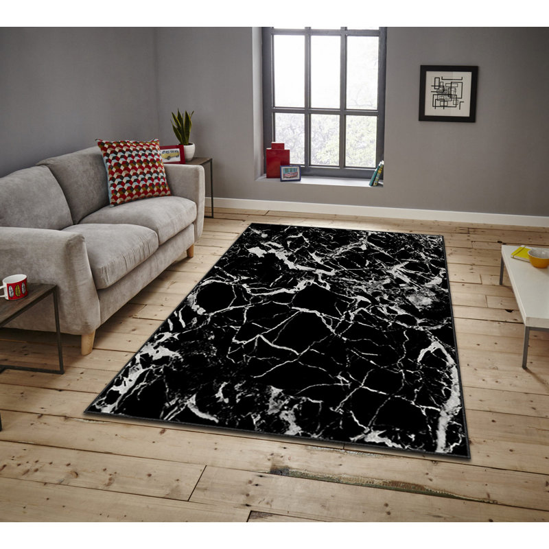 Luxurious Non-Slip Area Rug, 4.0 x 5.9 Feet, 100% Polyester, 740g/m² | Velvet Fabric with Digital Print | Easy-Clean Laminated Sponge Underside, Machine Washable | Perfect for Living Room, Bedroom & Home Decor