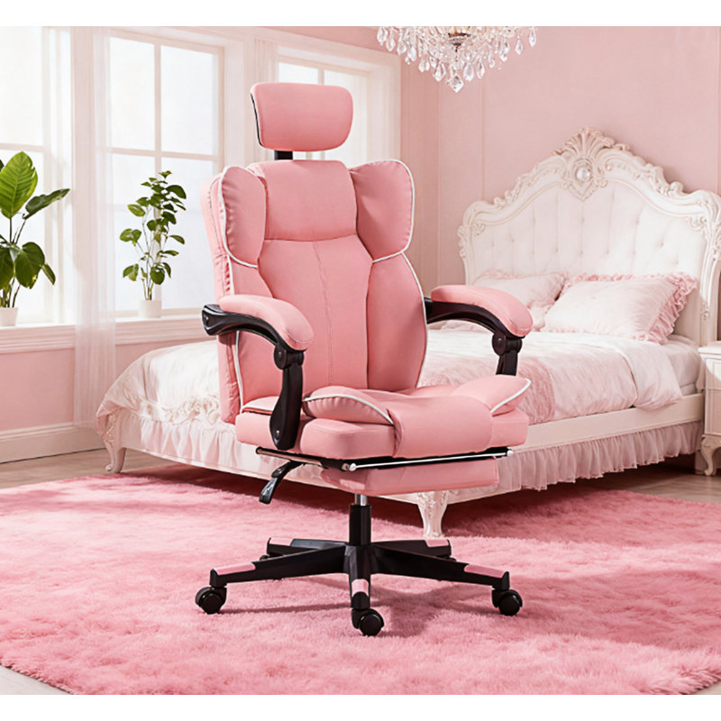 Chaise de bureau pratique, Rose, Noir