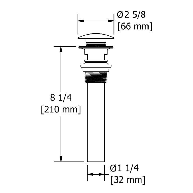 Riobel Push Drain with Overflow - Wayfair Canada