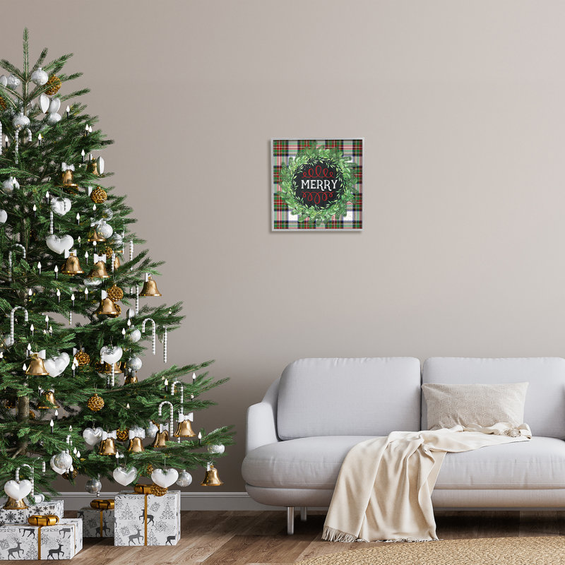 Merry Sentiment Winter, Estampe numérique Farmhouse, H 17 po x l 17 po