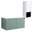 Meuble-lavabo moderne avec lavabo en résine en forme de goutte et placard latéral, 91 cm (36 po), fermeture amortie, caisson en contreplaqué blanc, /blanc, fabriqué