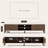 71" W Mid-Century TV Stand - Walnut Color Entertainment Center Support Up for 75" TVs, Dual Accessible Cabinets with Cable Outlet, Modern Home Furniture-6923026-30875828