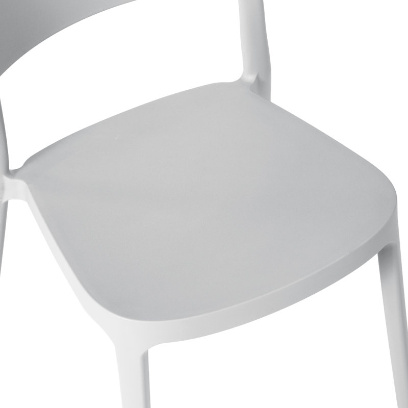 Chaise de salle à manger d'extérieur empilable (ensemble de 4), Gris