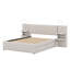 Lit plateforme tapissier avec lampes de lecture, tiroirs, lit gigogne et tablettes-368869187