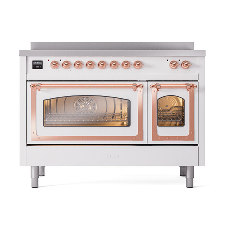 ILVE Nostalgie II Noblesse 48 in Induction Range, White/Copper