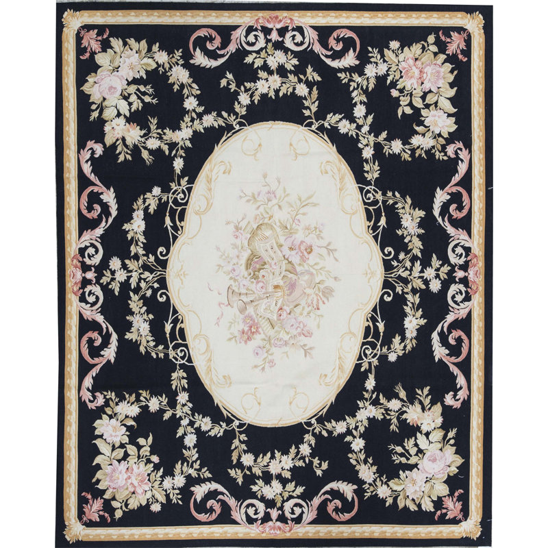 Aubusson Hand Knotted Wool Oriental Area Rug