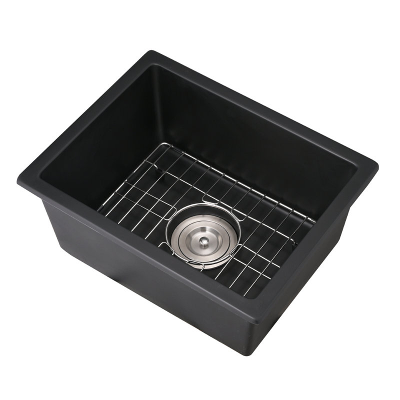 Évier de bar en quartz avec crépine L 13,77 po x l 17,71 po Quartz