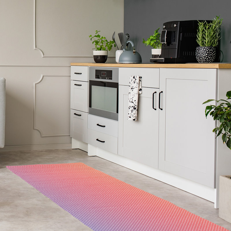 Tapis à sirène balances saumon/jaune/bleu, Tapis de couloir 2 pi 6 po x 8 pi