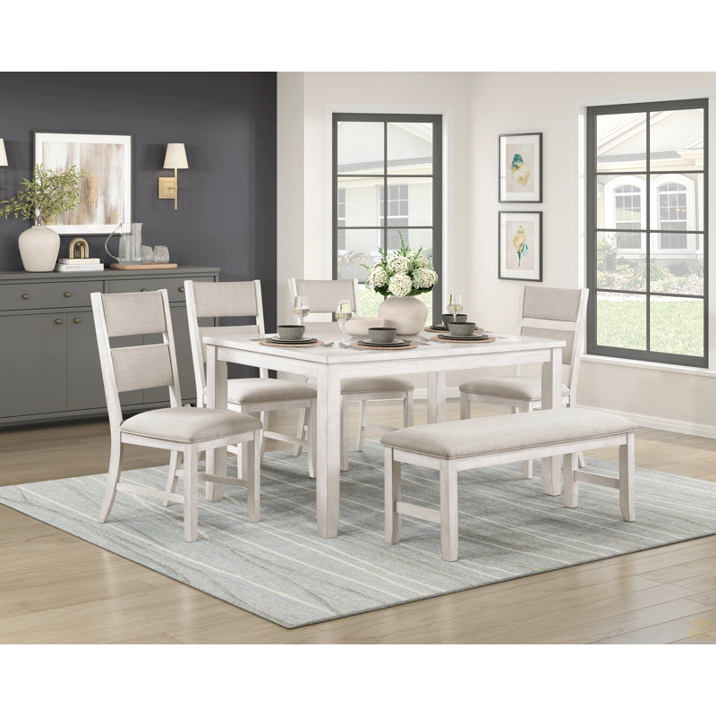 Dining Bench Upholstered Seat Wooden Furniture 1Pc