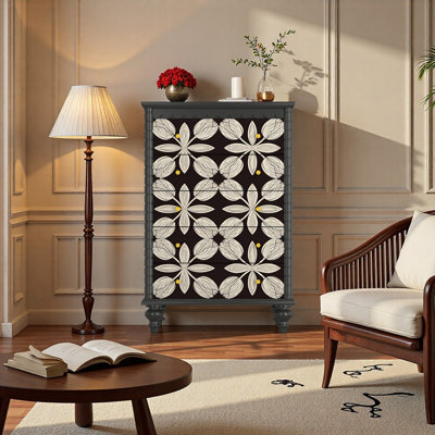 Modern Luxury Abstract Wood Storage Cabinet