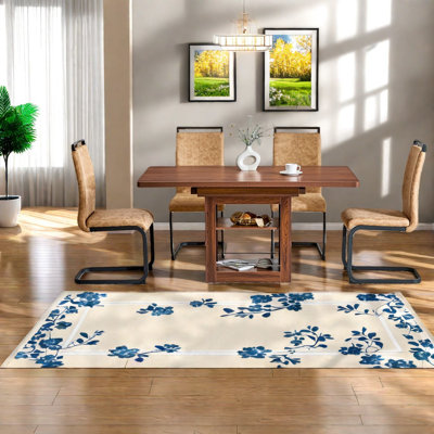 Ensemble de table de salle à manger extensible moderne avec rangement, panneau de fibres à densité moyenne noyer et métal pour la cuisine et la salle à manger