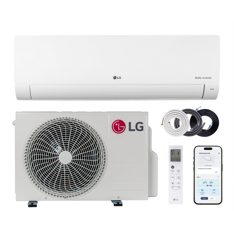 Mini-split sans conduit LG 208-230V 24 000 BTU avec Wi-Fi pour le chauffage et la climatisation, 18 SEER2, 24000, 230