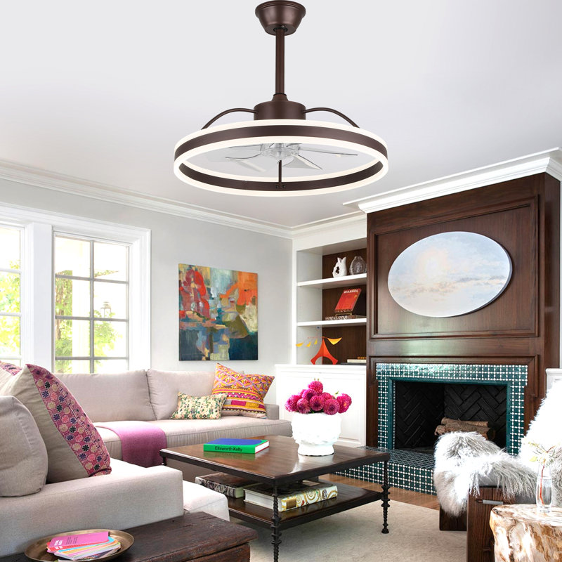 24" Smart Dimmable LED Ceiling Fan with Light, Remote & APP Control, Adjustable Color Temperature, 6-Speed Reversible for Living Room, Bedroom