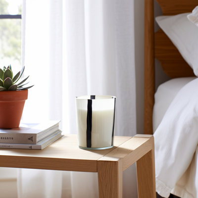 Modern Glass And Wax Decorative Candle With Artisanal Swirl Design For Contemporary Accent Styling And Eye-Catching Visual Texture