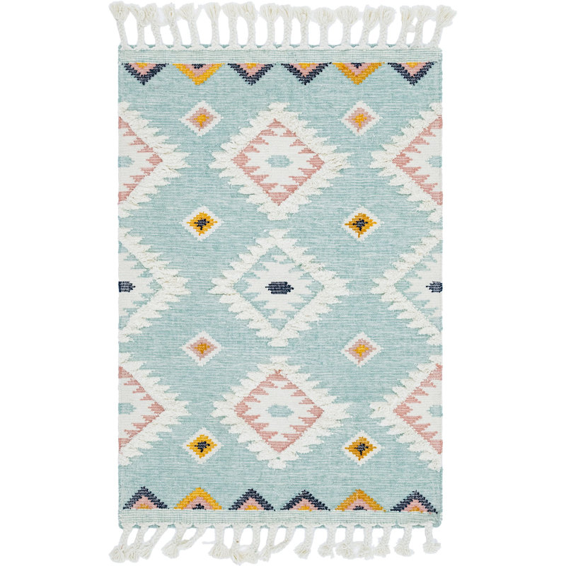 Tapis couleur sud-ouest / auberge Alenah couleur mer, Rectangle 4 pi x 6 pi