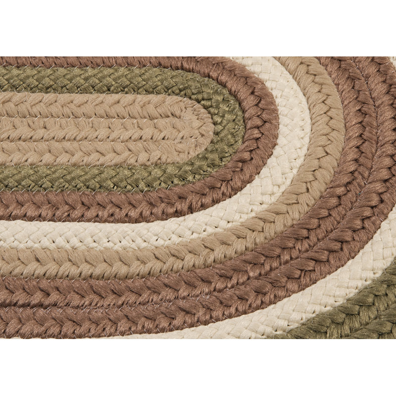 Talkington Striped Indoor / Outdoor Rug, Oval 2' x 6'