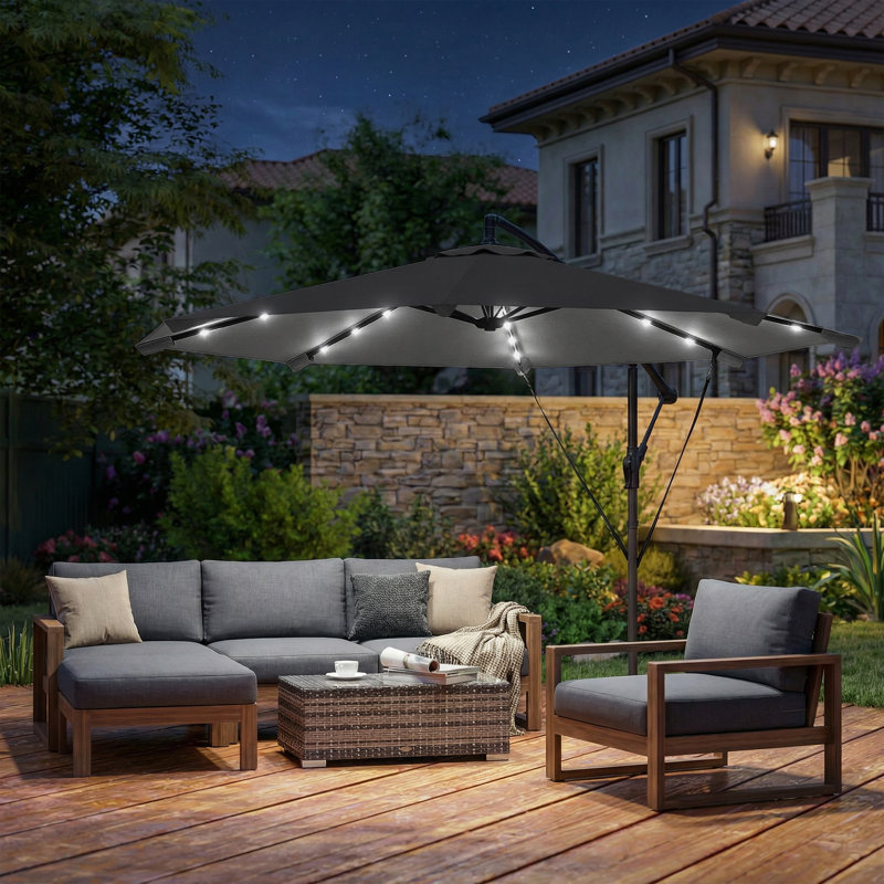 295cm Cantilever Parasol, Black