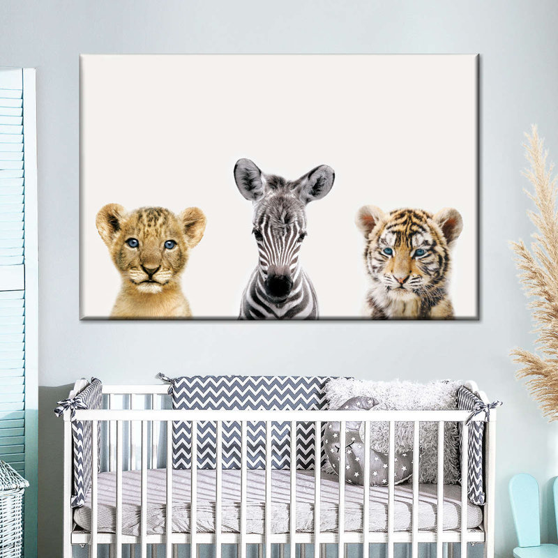 Jeunes animaux de safari, H 32 po x l 48 po x P 1,25 po