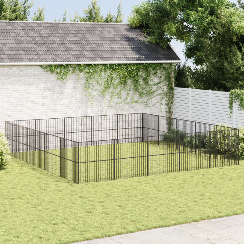 Hedd 100cm H Galvanised Steel Exercise Pen, 100cm H x 500cm W x 500cm D
