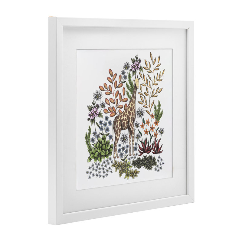 «Jungle Wildlife Giraffe», reproduction encadrée sous verre, conception de Cecilia Battaini, H 13 po x l 13 po