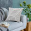 Housse de coussin décorative Salah géométrique contemporaine faite à la main 100 % coton-131260002