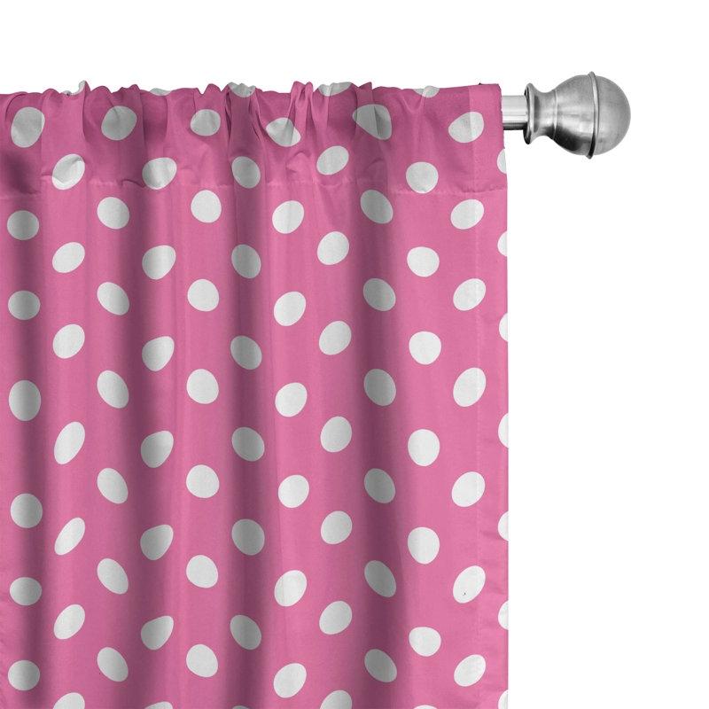Polka Dots Semi-Sheer Rod Pocket Curtain Panels, 28" x 84"