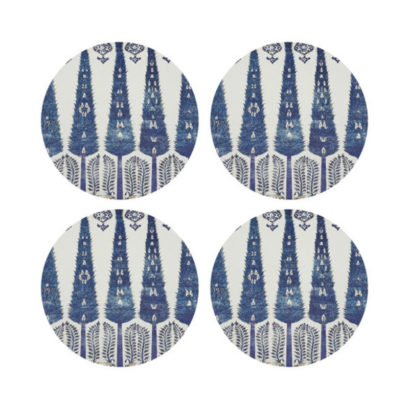 Topkapi Garden Vegan Leather Round Coasters, Classic