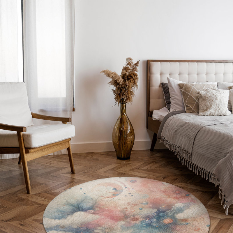 Tapis tressé pastel, Rond 5 pi