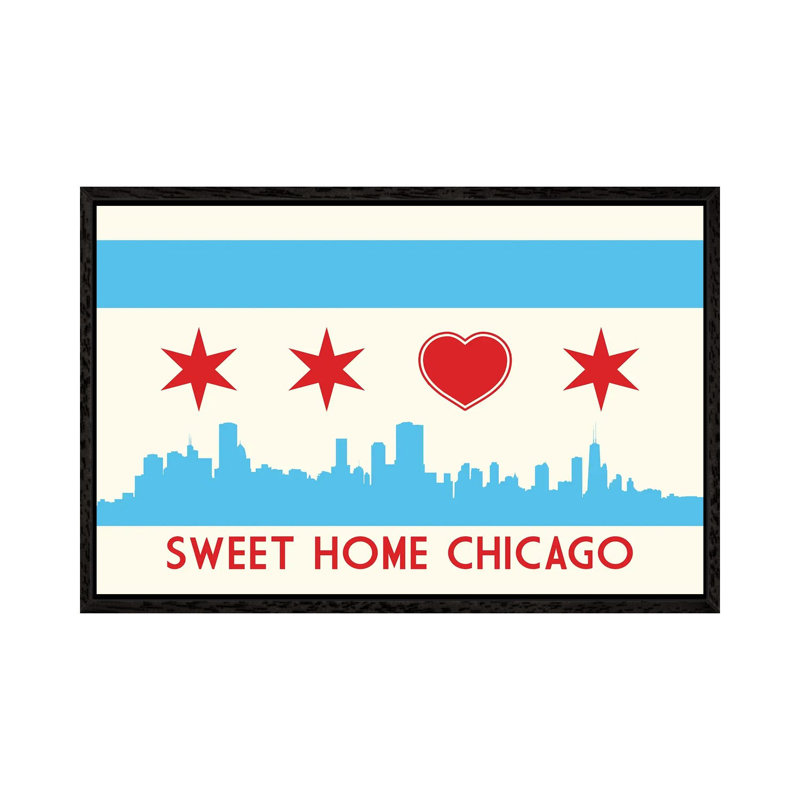 Sweet Home Chicago 1 Piece Wall Art on Canvas, 101.6 cm H x 66.04 cm W, Black Framed