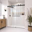 Porte de douche coulissante double noire mat sans cadre de 3/8 po x l 76 po x H 76 po Catalyst-96391550-133866115
