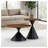 Black and Walnut Nesting Round Coffee Table Set with Hourglass Base