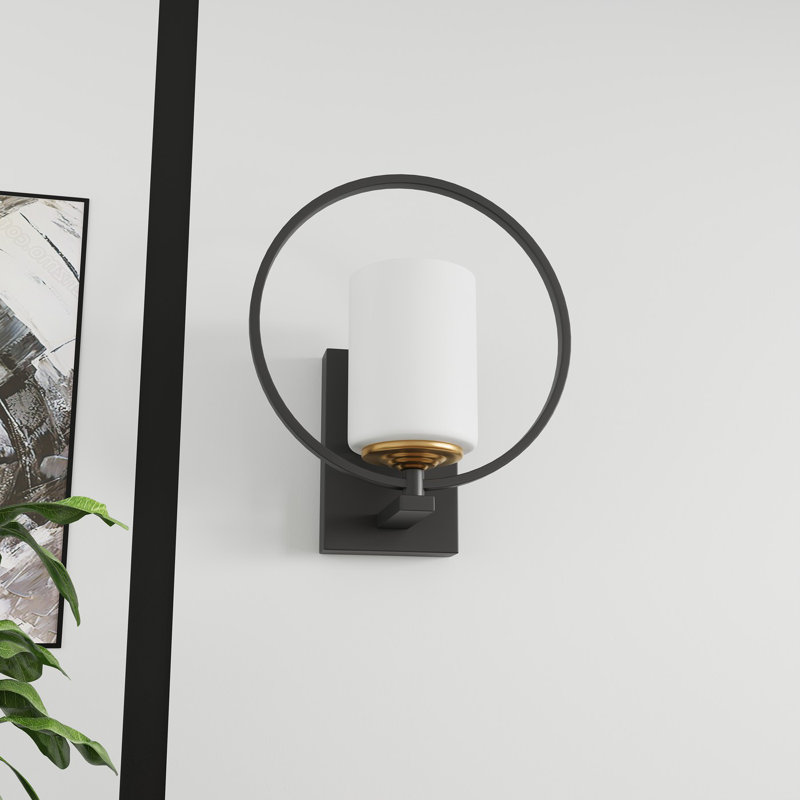 Yubal 1-Light Unique Design Dimmable Glass Shade UL Listed Wall Sconces