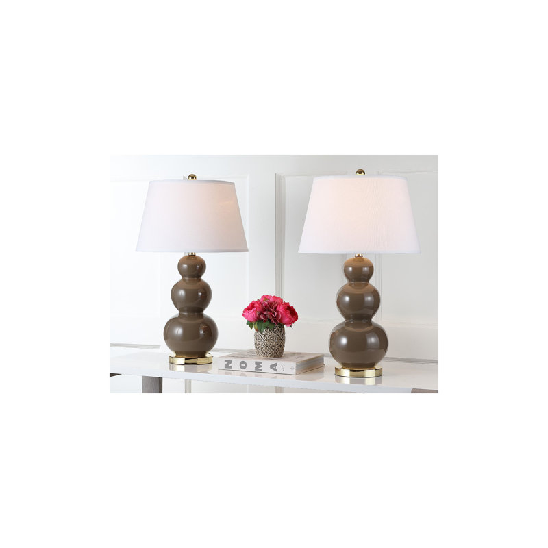 Dearious Ceramic Table Lamp, Taupe