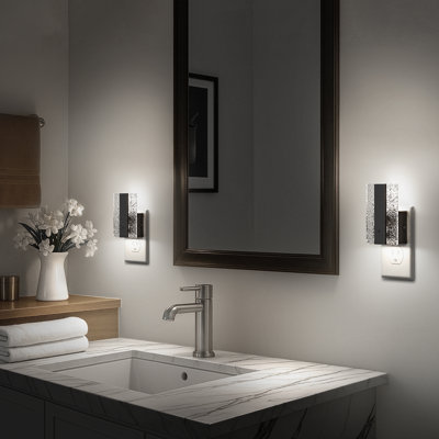2 lumières de nuit carrées modernes 5000K