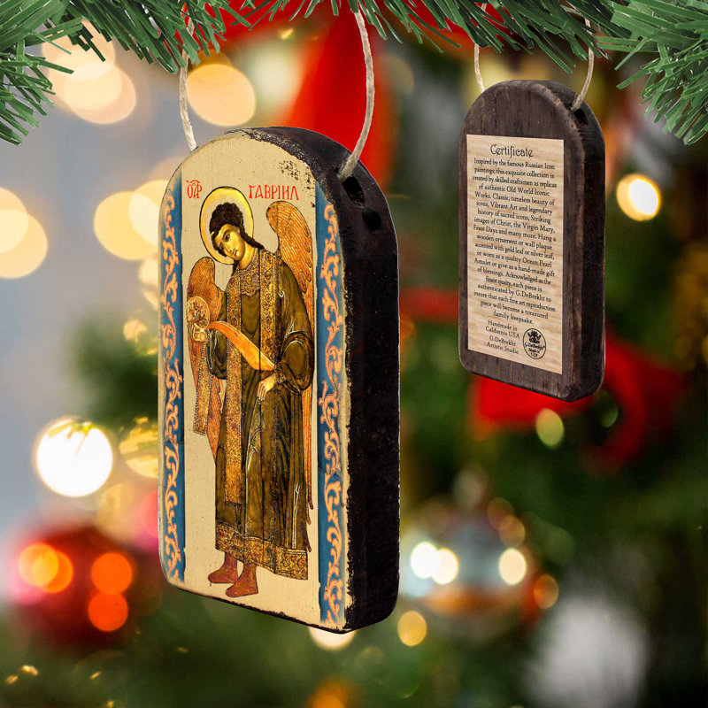 Inspirational Icon 5'' Handmade Wood Shatterproof Photo Ornament