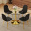 Ensemble de table de salle à manger, table de salle à manger ronde avec base en métal, une table avec 4 chaises