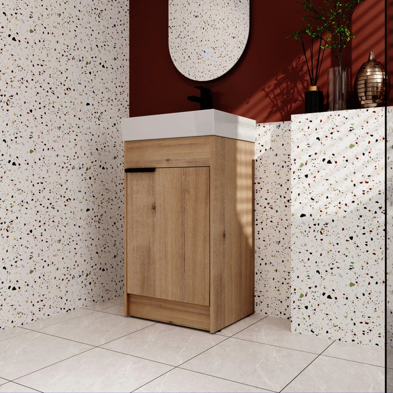 18'' Single Bathroom Vanity with Ceramic Top