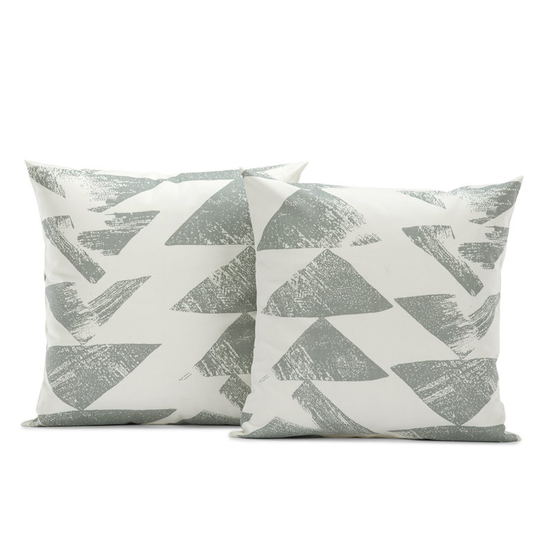 Printed Cotton Throw Pillow Covers Decorative Pillow Covers, Smoke