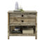 Bureau - Classeur latéral avec finition brune, style bord de mer, bois d'ingénierie, tiroir à extension complète pour différents formats, dossiers de rangement polyvalents, livres, décor, serrure, support, dimensions compactes, simple